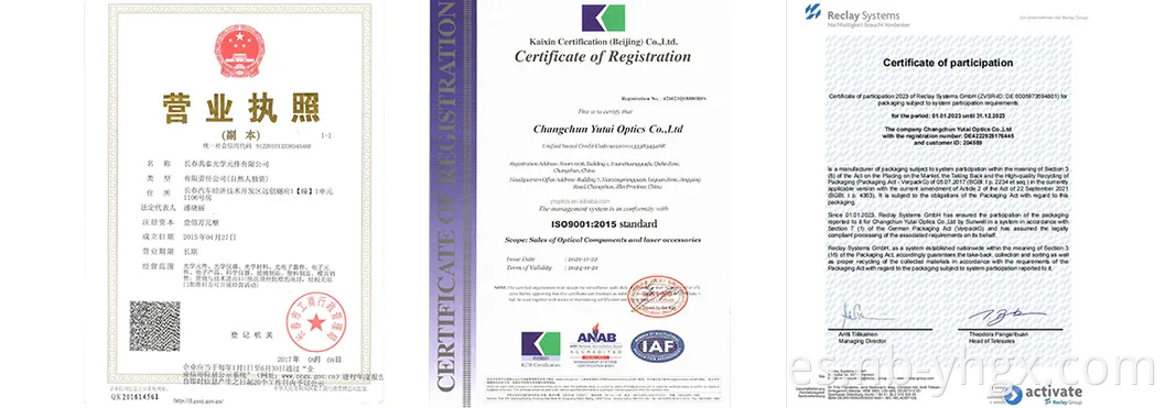 Divisor de haz de cubo no polarizado de sílice fundida de vidrio óptico